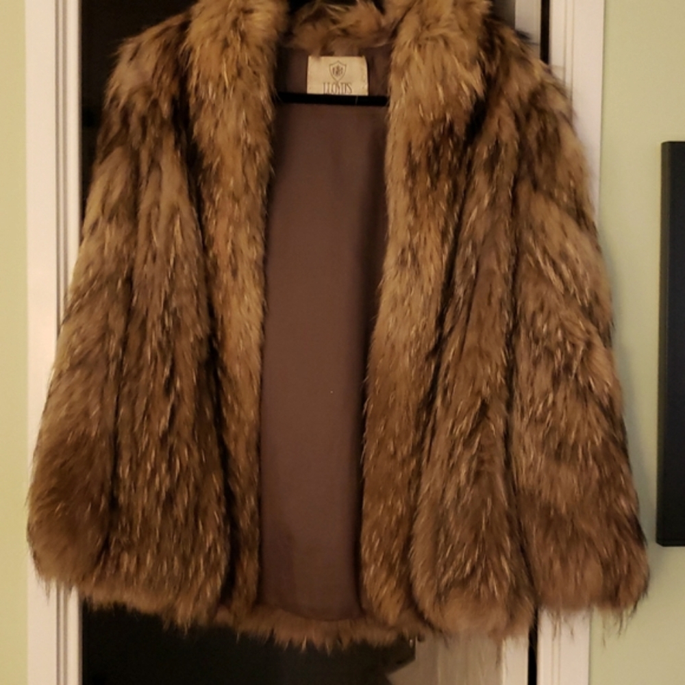 Natural Finland Raccoon Coat Jacket